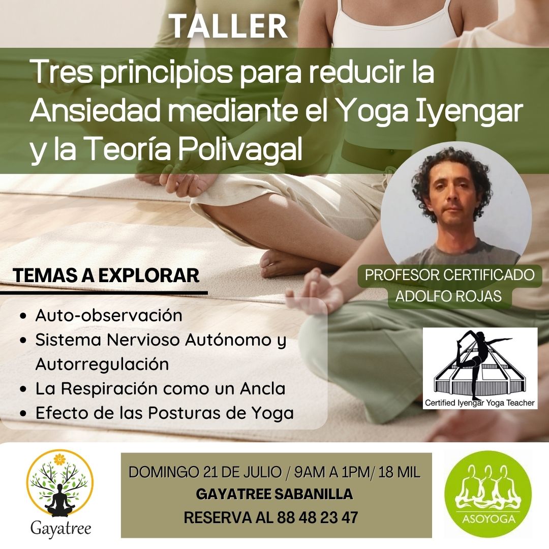 Taller Tres principios para reducir la ansiedad mediante: Yoga Iyengar y Teoría Polivagal